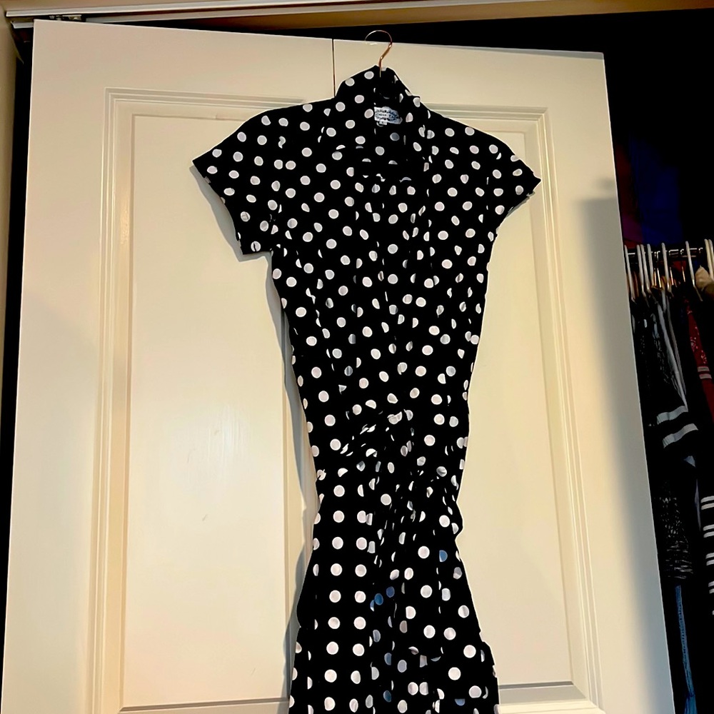 Maggie Tang Wrap Polka Dot Dress